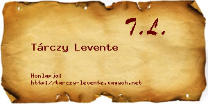 Tárczy Levente névjegykártya