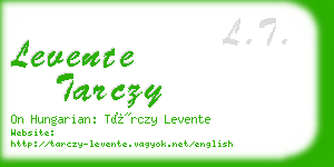 levente tarczy business card